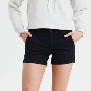 AE Black Khaki Midi Shorts